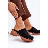 Boto Women's Clogs Slides With Studs Eco Suede Black Ellason | Shoptok.si