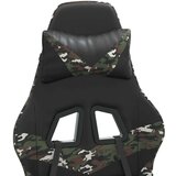  Igraća stolica s osloncem za noge crno-maskirna od umjetne kože | shoptok.hr