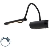 QAZQA Dizajn stenska svetilka črna 18,5 cm z LED z zatemnilnikom - Tableau | Shoptok.si