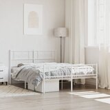 vidaXL Metalni okvir kreveta uzglavlje i podnožje bijeli 120x190 cm Cijene