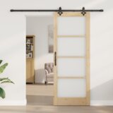 vidaXL klizna vrata s setom za montažu 83x211 cm od solidnog drva bor | shoptok.hr