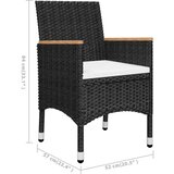  3-dijelni vrtni blagovaonski set crni | shoptok.hr