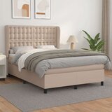  Box spring postelja z vzmetnico kapučino 140x200cm umetno usnje, (20896428) Cene
