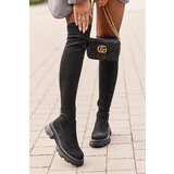 Boto Women's Over the Knee Eco Suede Boots Black Irithalla | Shoptok.si