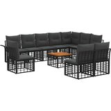  Set vanjskih sofa 11 pcs Crna i tamno siva Poliester - Crna i tamno siva sa stolom | shoptok.hr