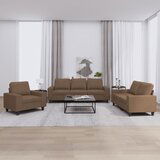 The Living Store Sedežna garnitura 3-delna rjavo blago - Sedežna Garnitura, (21661461) | Shoptok.si