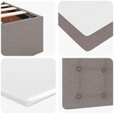 vidaXL Otomanski posteljni okvir z vzmetnico taupe 160x200 cm blago, (21653266) | Shoptok.si