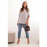 Kesi Włoski Blouse with a longer back light gray | ePonuda.com