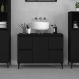 vidaXL Ormarić za umivaonik crni 80 x 33 x 60 cm konstruirano drvo Cijene