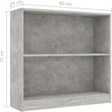 vidaXL Polica za knjige boja betona 80x24x75 cm konstruirano drvo | shoptok.hr
