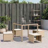  Vrtni stolci s jastucima 4 kom bež 40x40x35 cm od poliratana | shoptok.hr