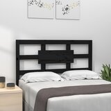  Uzglavlje za krevet crno 95,5 x 4 x 100 cm od masivne borovine | shoptok.hr