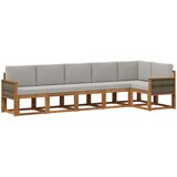 vidaXL Zunanja garnitura za sedenje 6 pcs Naravna in svetlo siva, (5000281880) | Shoptok.si