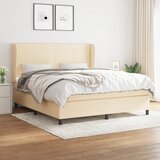 The Living Store Box spring postelja z vzmetnico krem 180x200 cm blago - Box Spring Postelja, (21454063) Cene