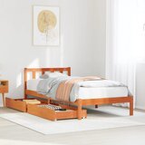 vidaXL Posteljni okvir brez vzmetnice voščeno rjav 90x190 cm borovina Cene