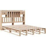 vidaXL Knjižna postelja brez vzmetnice 140x190 cm trdna borovina | Shoptok.si