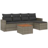  6-dijelni set vrtnih sofa od poliratana s jastucima sivi | shoptok.hr