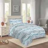 Modra enojna bombažna posteljnina 140x200 cm Jasana –
