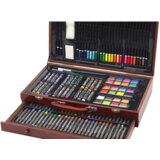 Art Set In Wooden Suitcase Crayons Pastels Paints | shoptok.hr