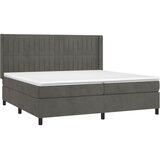  box spring s madracem LED tamnosivi 200x200 cm baršun | shoptok.hr