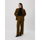 Reserved Plisirane hlače širokih nogavica - toplomaslinasto | shoptok.hr