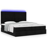 vidaXL Otomanski posteljni okvir z vzmetnicami črn 180x200 cm blago | Shoptok.si