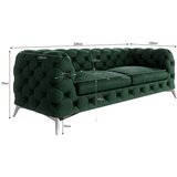 Ropez Tamno zelena baršunasti sofa 225 cm Chelsea – | shoptok.hr