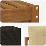  Set vanjskih sofa 9 kom. Prirodna i bež Čvrsto drvo akacije | shoptok.hr