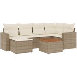 Maison Chic Seti vrtnega pohištva - Vrtna garnitura - Vrtni pohištvo set 7-delna z blazinami bež poli ratan, (21807075) | Shoptok.si