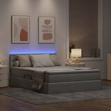  LED krevet za pohranu s madracem Svjetlosiva 140 x 190 cm | shoptok.hr