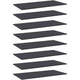 Police za knjige 8 kom sive 80 x 30 x 1,5 cm od iverice u