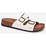 EVENTO Women's Cork Platform Slippers With Buckles White Vesina | Shoptok.si