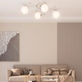 vidaXL Stropna lampa s okruglim staklenim sjenilima 4 G9 LED svjetla | shoptok.hr
