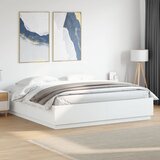 Okvir kreveta LED bijeli 200 x 200 cm konstruirano drvo | shoptok.hr