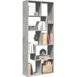 pregrada / regal za knjige sivi 67 x 25 x 161,5 cm drveni