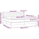  Box spring postelja z vzmetnico temno siva 200x200 cm žamet, (20725181) | Shoptok.si