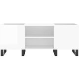 vidaXL Omarica za gramofonske plošče sijaj bela 121x38x48 cm inž. les | Shoptok.si