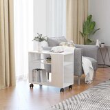 Furnova Stranska mizica visok sijaj bela 70x35x55 cm konstruiran les, (21915252) Cene