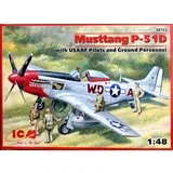 Ameriški lovec Mustang P-51D druge svetovne vojne s piloti USAAF in kopenskim osebjem, (21287499)