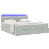  Krevet S LED lampica Svijetlo siva 160 x 200 cm Baršun | shoptok.hr
