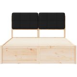 vidaXL Posteljni okvir z oblazinjenim vzglavjem Črna 135 x 190 cm | Shoptok.si