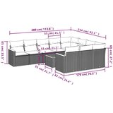  11-dijelni set vrtnih sofa od poliratana s jastucima sivi | shoptok.hr