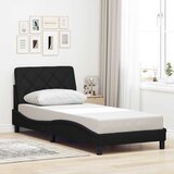 vidaXL posteljni okvir brez vzmetnice Črna 90x200cm Tkanina Cene