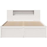 vidaXL Posteljni okvir brez vzmetnice bel 135x190 cm trdna borovina | Shoptok.si
