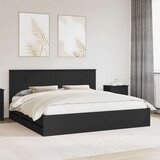  Konstrukcija postelje Črna 200 x 200 cm Inženirsko leseno, (5000121516) | Shoptok.si