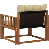  Set vanjskih sofa Čvrsto drvo akacije i Textilene Prirodna - Prirodno i bež Okomite letvice | shoptok.hr