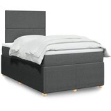 vidaXL Box spring postelja z vzmetnico temno siva 120x200 cm blago | Shoptok.si
