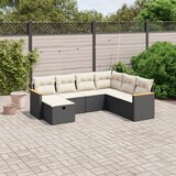 vidaXL 7-dijelni set vrtnih sofa od poliratana s jastucima crni | shoptok.hr