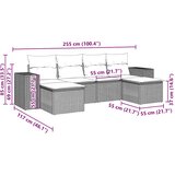  6-dijelni set vrtnih sofa od poliratana s jastucima svjetlosivi | shoptok.hr