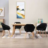  Jedilni stoli 4 kosi črno blago | Shoptok.si